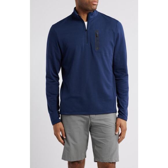 Ten Thousand Mock Neck Over Zip Midlayer Men's Big & Tall Size XXL Navy Polartec - Picture 1 of 8
